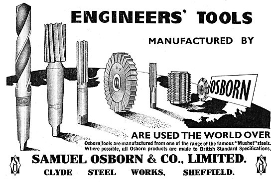 Samuel Osborn. Clyde Steel Works. Engineers Tools                