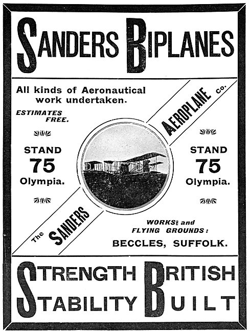 Sanders Aeroplanes - Sanders Biplane                             