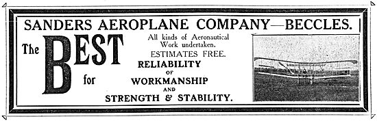 Sanders Aeroplanes 1911                                          