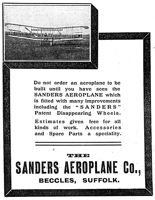 Sanders Aeroplanes - Sanders Biplane                             