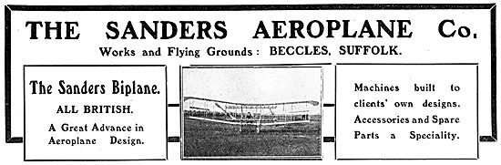 Sanders Aeroplanes - Sanders Propellers                          