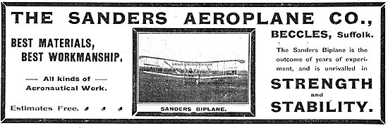 The Sanders Biplane Unrivalled For Strength & Stability          