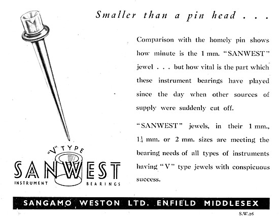 Sangamo Weston Instrument Jewel V Type SANWEST Jewel             