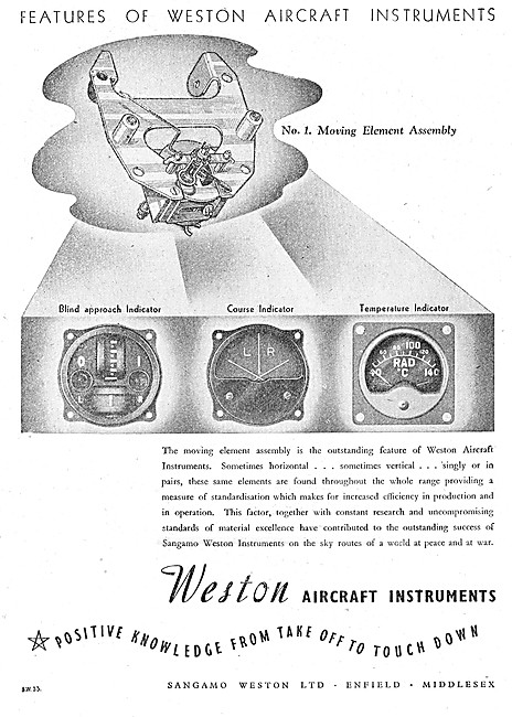 Sangamo Weston. Weston Aircraft Instruments                      