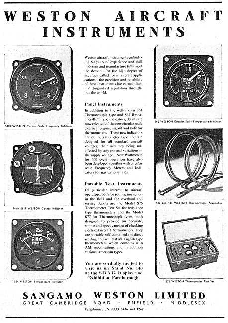 Sangamo Weston. Weston Aircraft Instruments                      