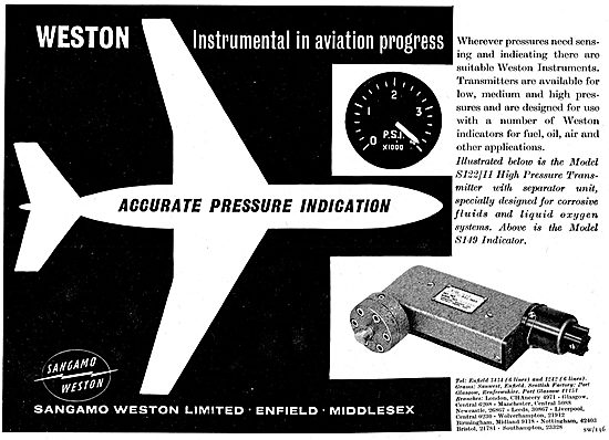 Sangamo Weston Aircraft Pressure Indicators                      