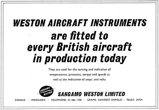 Sangamo Weston. Weston Aircraft Instruments                      