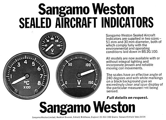 Sangamo Weston. Weston Aircraft Instruments                      