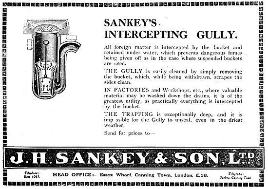 J.H.Sankey & Son. Builders Merchants 1919 Advert                 