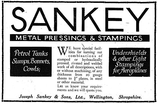 Sankey Pressings & Stampings For Aeroplanes                      