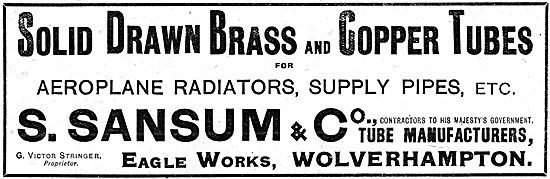 S.Sansum & Co - Barss & Copper Tubes For Aero Engine Radiators   