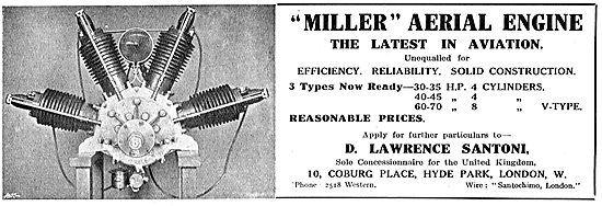 The Miller Aerial Engine - 30-70 HP. V Type Engines              