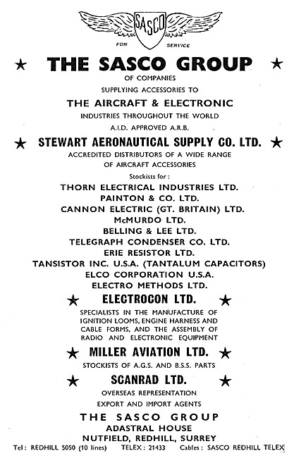 The Sasco Group Of Companies. Stewart Aviation Aircraft Spares   