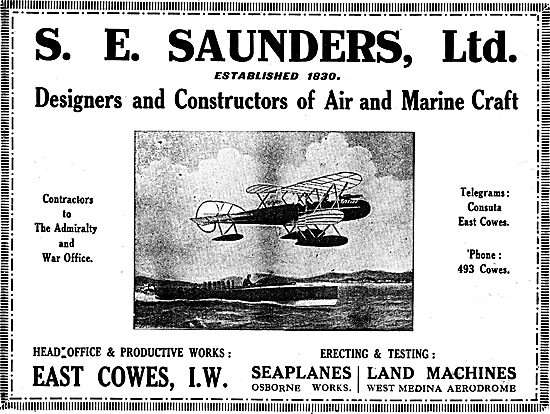 S.E. Saunders  - Constructors Of  Air & Marine Craft             