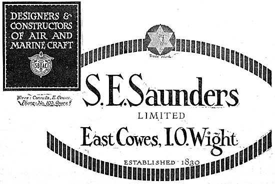 S.E.Saunders WW1 Aircraft & Marine Craft                         