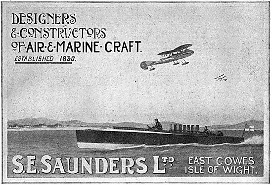 S.E.Saunders  WW1 Aircraft & Marine Craft 1917 Advertisement     