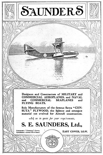 S.E. Saunders  - Constructors Of  Aircraft & Marine Craft        