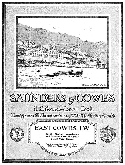 S.E. Saunders  - Constructors Of  Aircraft & Marine Craft        