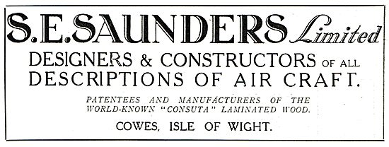 S.E.Saunders  - Designers & Constructors Of  Aircraft            