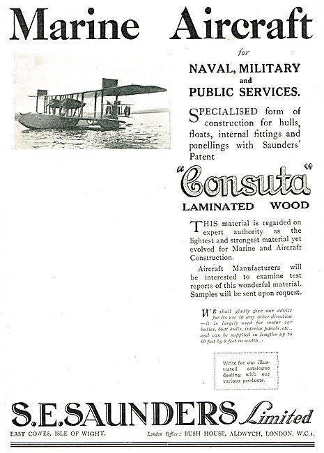 S.E. Saunders  - Designers & Constructors Of  Marine Aircraft    