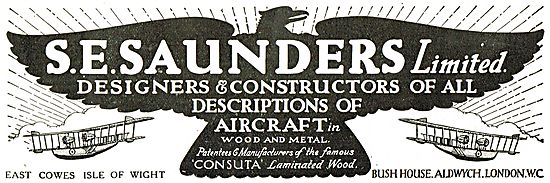 S.E. Saunders  - Cowes. Designers & Constructors Of  Aircraft    