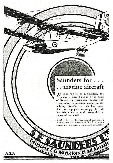 S.E. Saunders - Marine Aircraft Since 1912                       