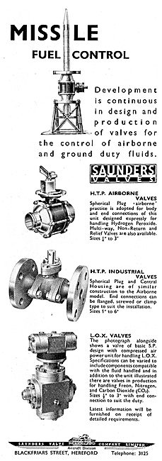 Saunders HTP Airborne Valves For Missile Systems                 