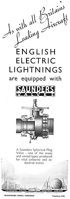 The English Electric Lightning Is Fitted With Saunders Valves    