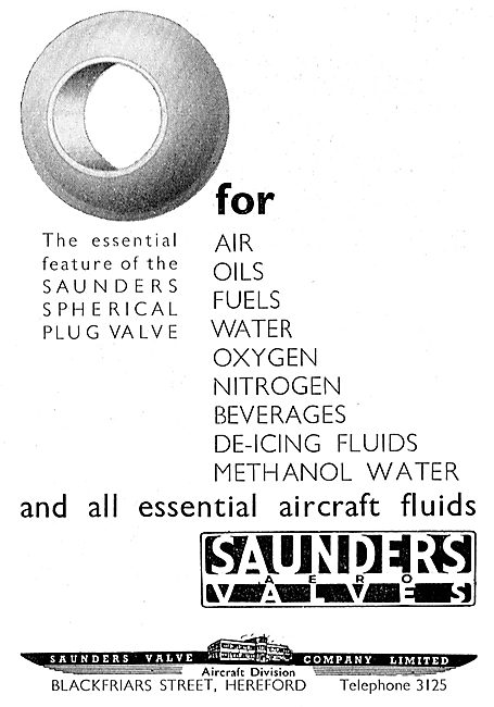 Saunders Valves For The Aircraft Industry                        