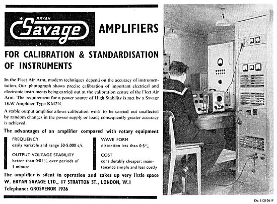 Savage Amplifiers - Calibration & Standardisation Of Instruments 