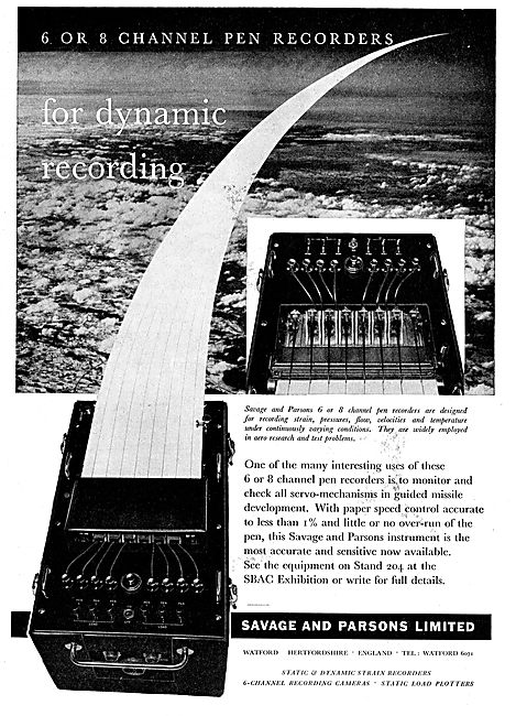 Savage & Parsons 6 & 8 Channel Aircraft Pen Recorders            