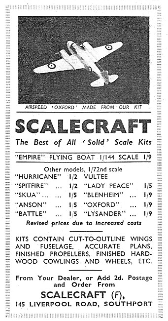 Scalecraft Model Aircraft - Scalecraft Airspeed Oxford 1939      