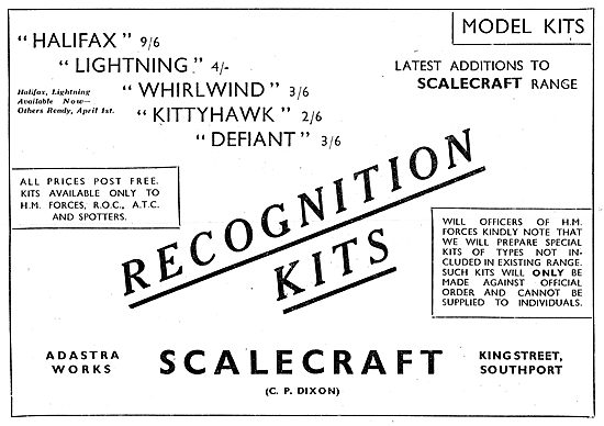 Scalecraft  Model Aircraft  Kits - Recognition Range             