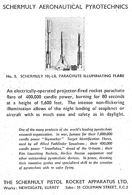 Schermuly Pyrotcehnics - Parachute Illuminating Flare            