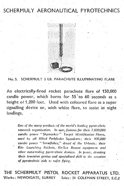 Schermuly Pyrotcehnics - 3LB  Parachute Illuminating Flare       