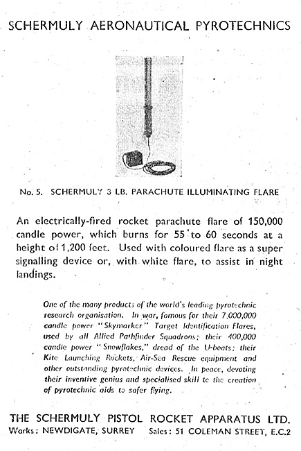 Schermuly Pyrotcehnics - 3LB  Parachute Illuminating Flare       