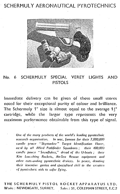 Schermuly Pyrotcehnics - Verey Lights & Pistols                  