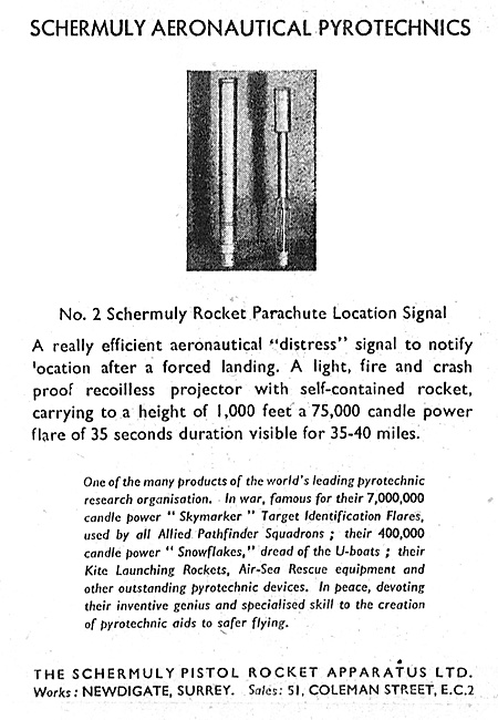 Schermuly Pyrotcehnics - Rocekt Parcahute Location Signal        