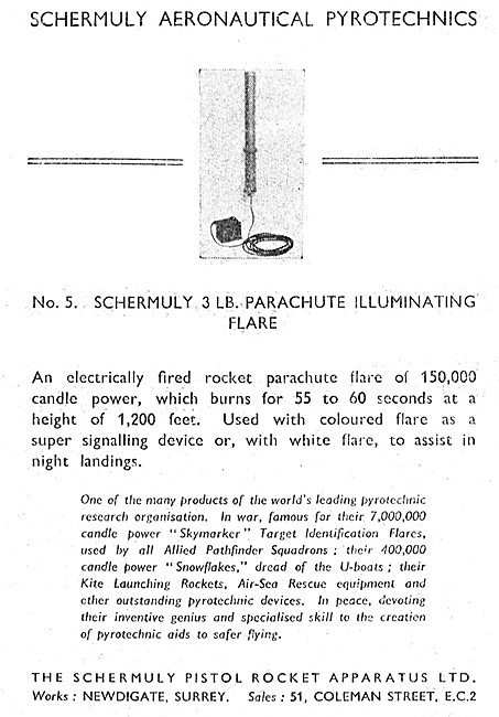 Schermuly 3Lb Parachute Illuminating Flare                       