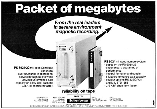 Enertic Schlumberger Magnetic Data Recorders FDR                 