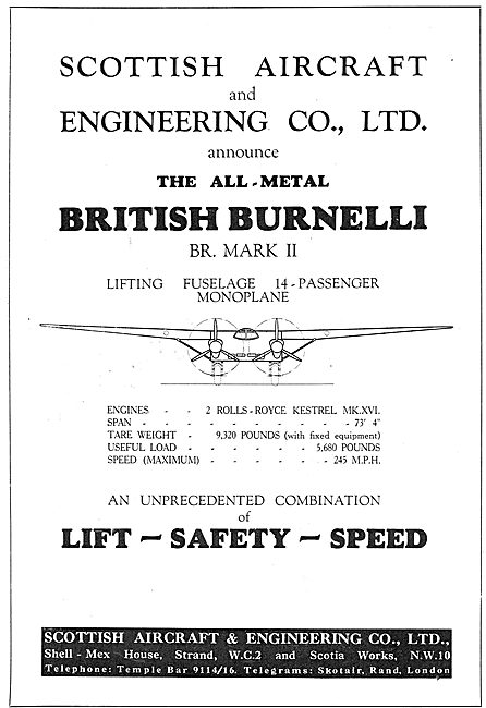 Scottish Aircraft British Burnelli - Lifting Fuselage            