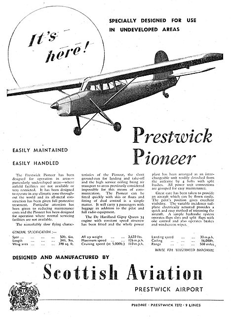 Scottish Aviation - Prestwick Pioneer                            