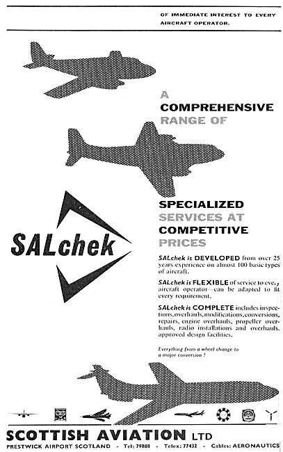 Scottish Aviation SALchek Aircraft Maintenance Service. Prestwick