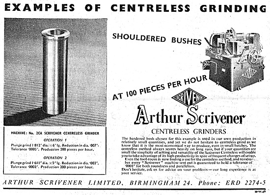 Scrivener Machine Tools - Scrivener Centreless Grinders          