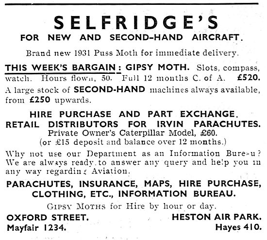 Selfridges Aviation Department                                   