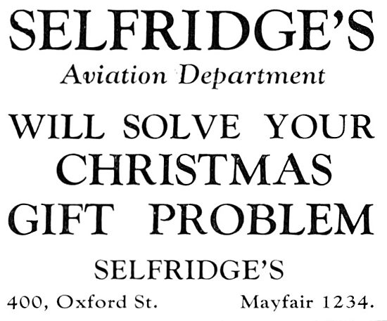 Selfridge's Aviation Department 1931                             