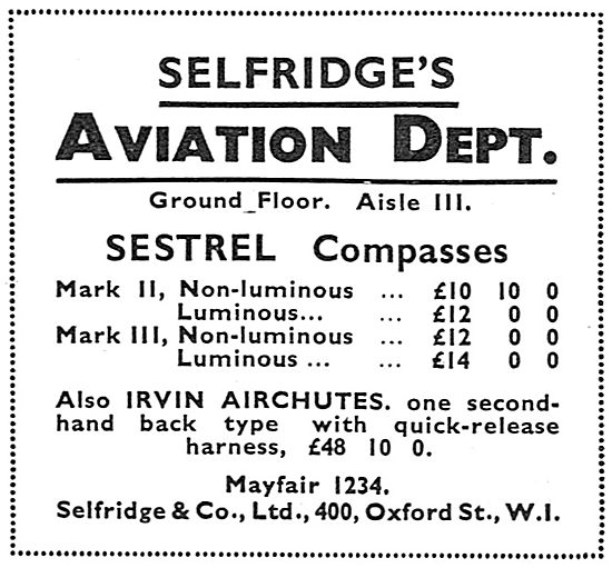 Selfridges Aviation Department - Flying Accessories: Ground Floor