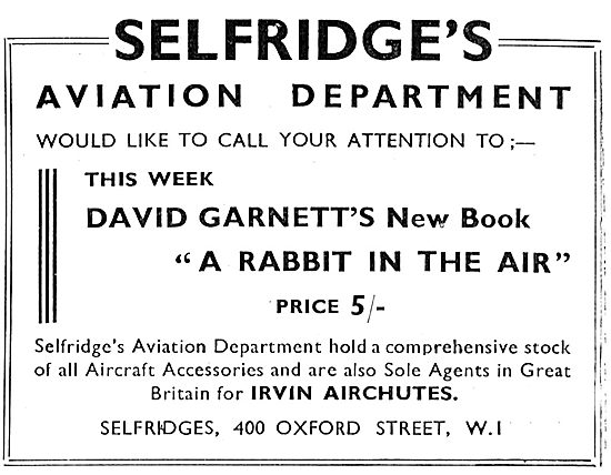 Selfridges Aviation Department - Book: A Rabbit In The Air       