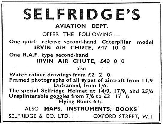 Selfridges Aviation Department - Pilots Supplies                 