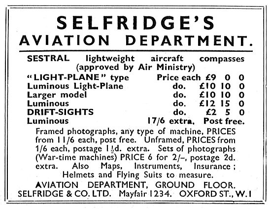 Selfridges Aviation Department - Drift Sights                    